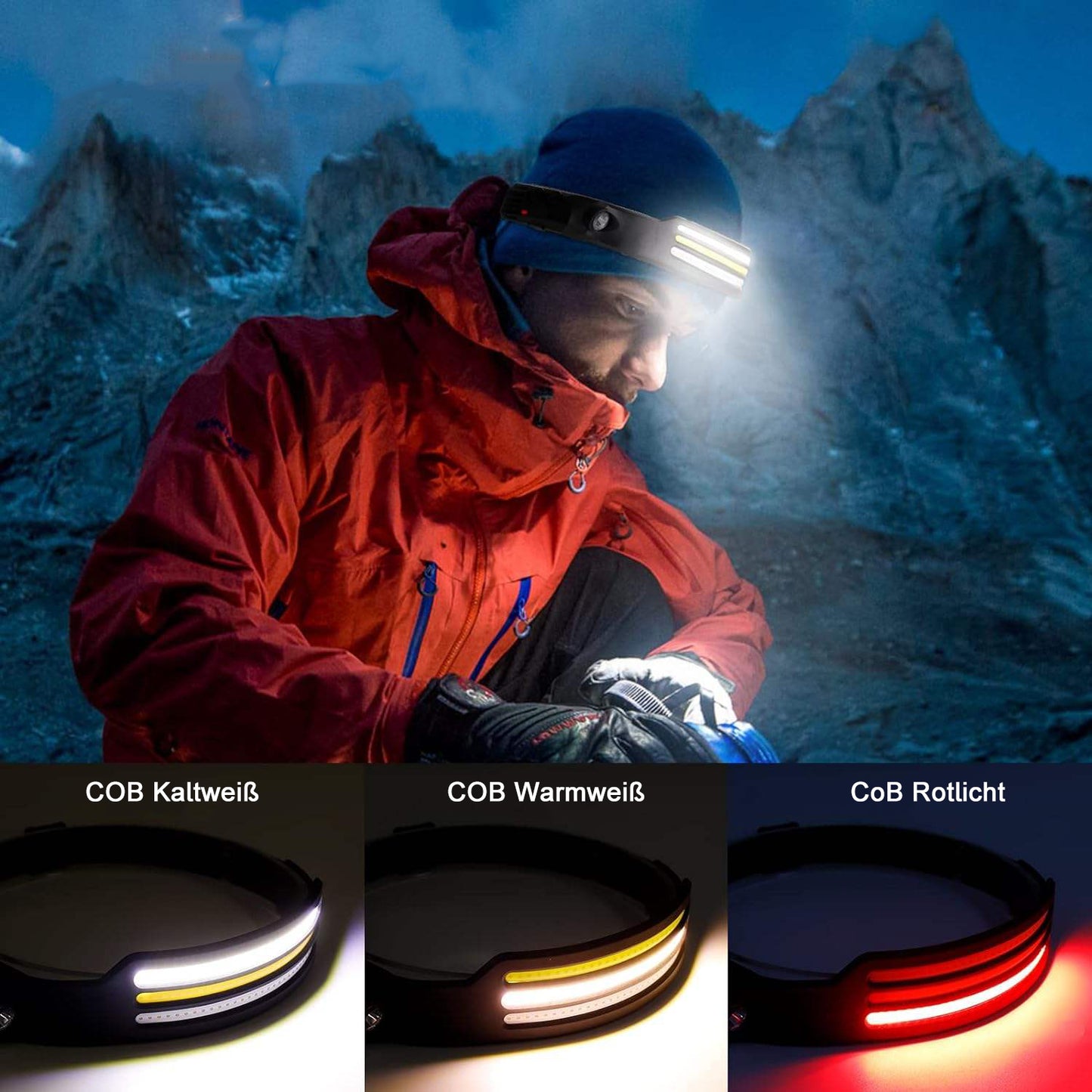 230° LED Camping Stirnlampe Max