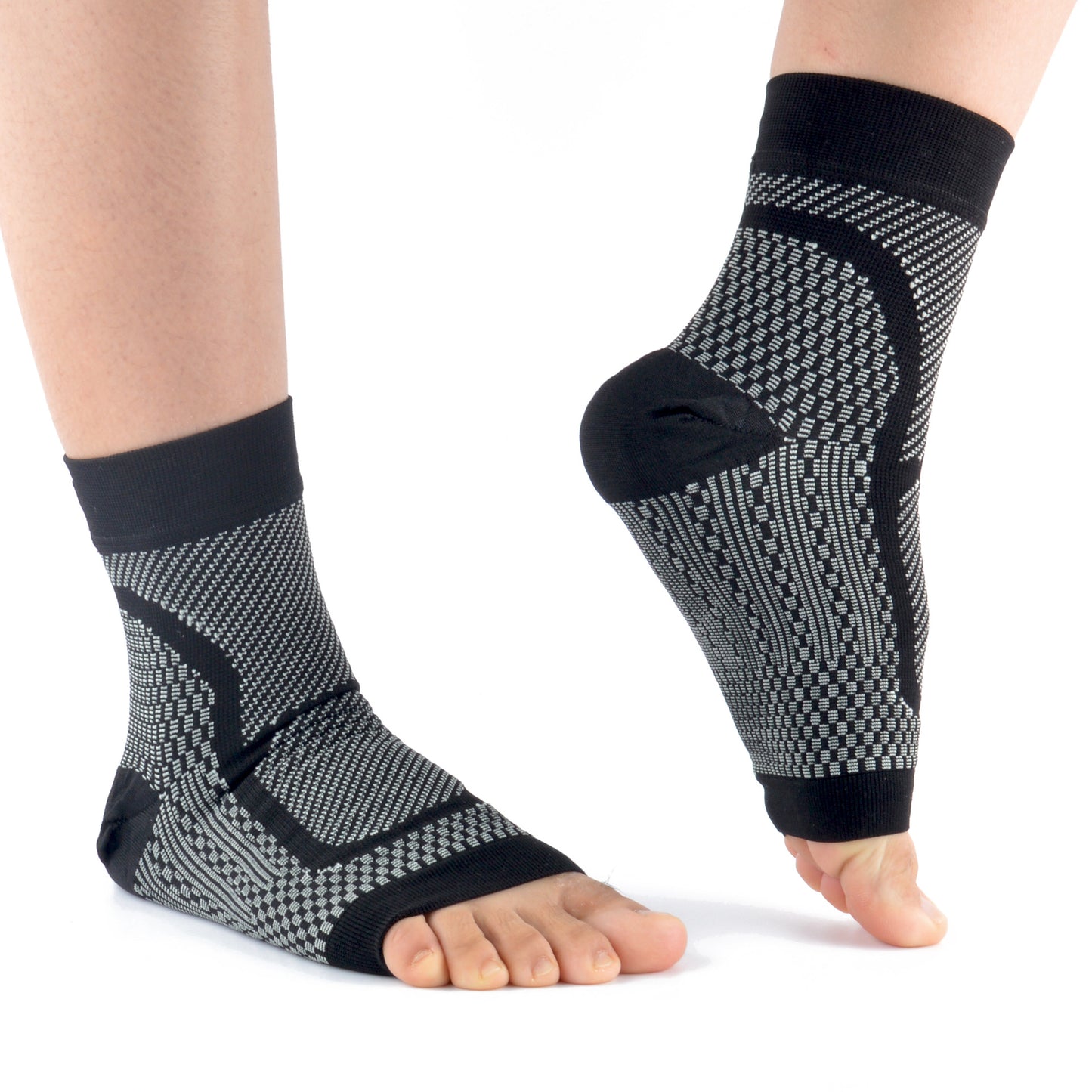 Bandage Sprunggelenk Kompression Sport für Unterstützung von Ferse und Fußgewölbe, 1 Paar