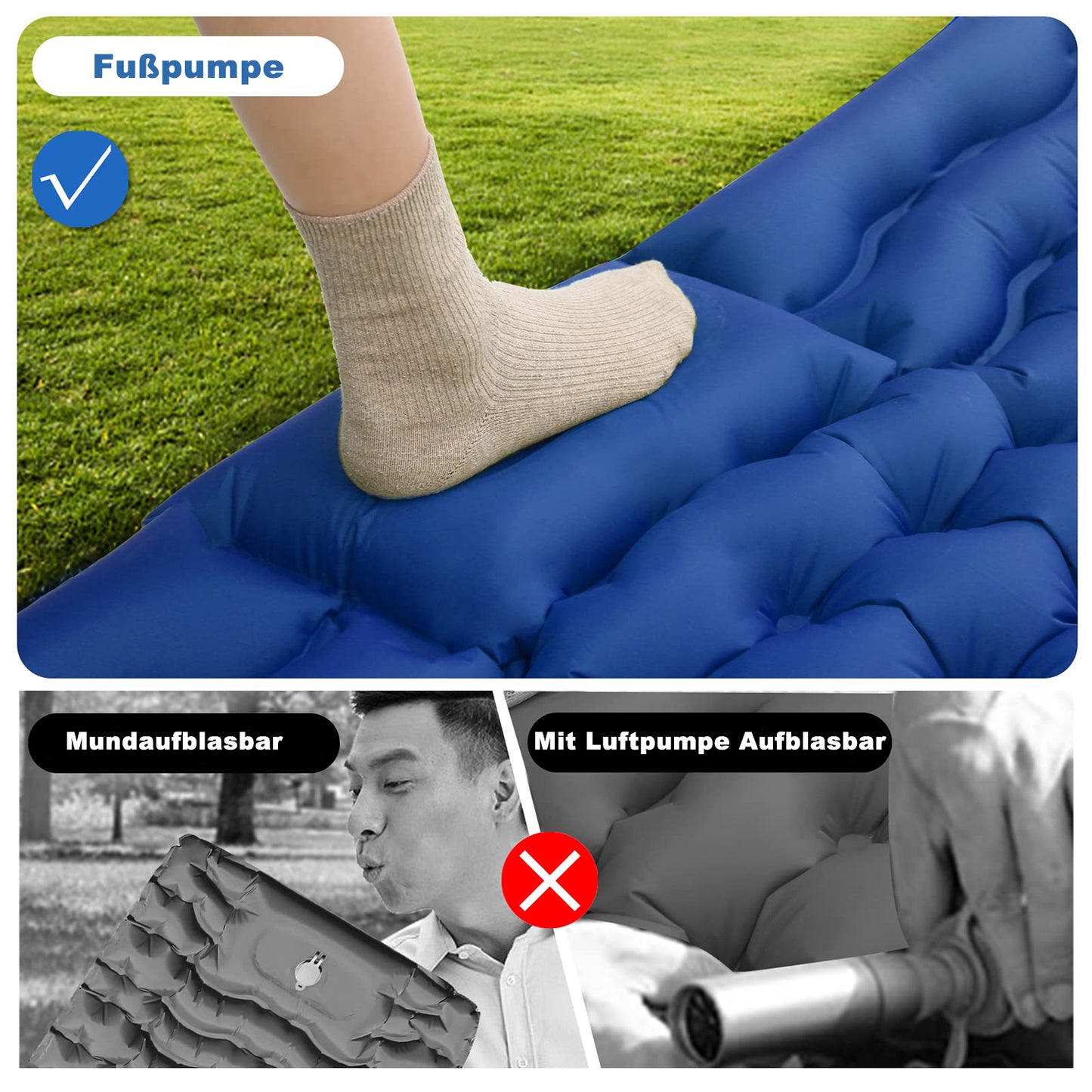 Selbstaufblasende Camping Isomatte mit Kissen – Komfortabel und leicht