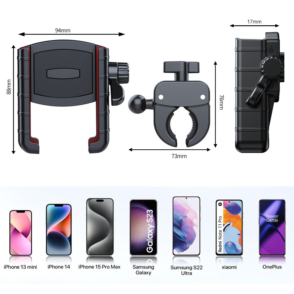 Fahrrad Handyhalterung für Smartphones 55-95 mm
