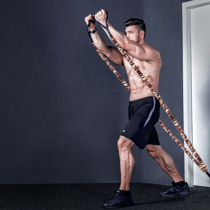 Fitnessbänder mit Griffen und Türanker für Indoor