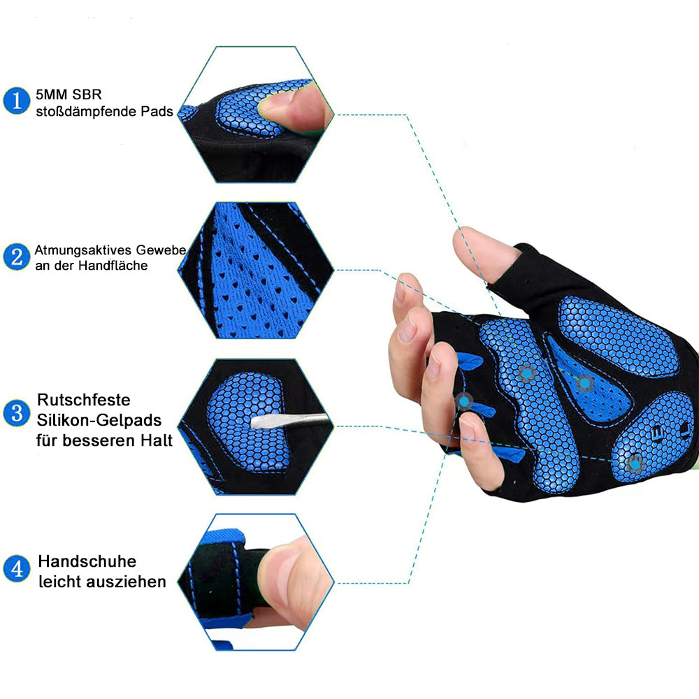 Halbfinger Fahrradhandschuh - 5MM Gel Stoßdämpfende