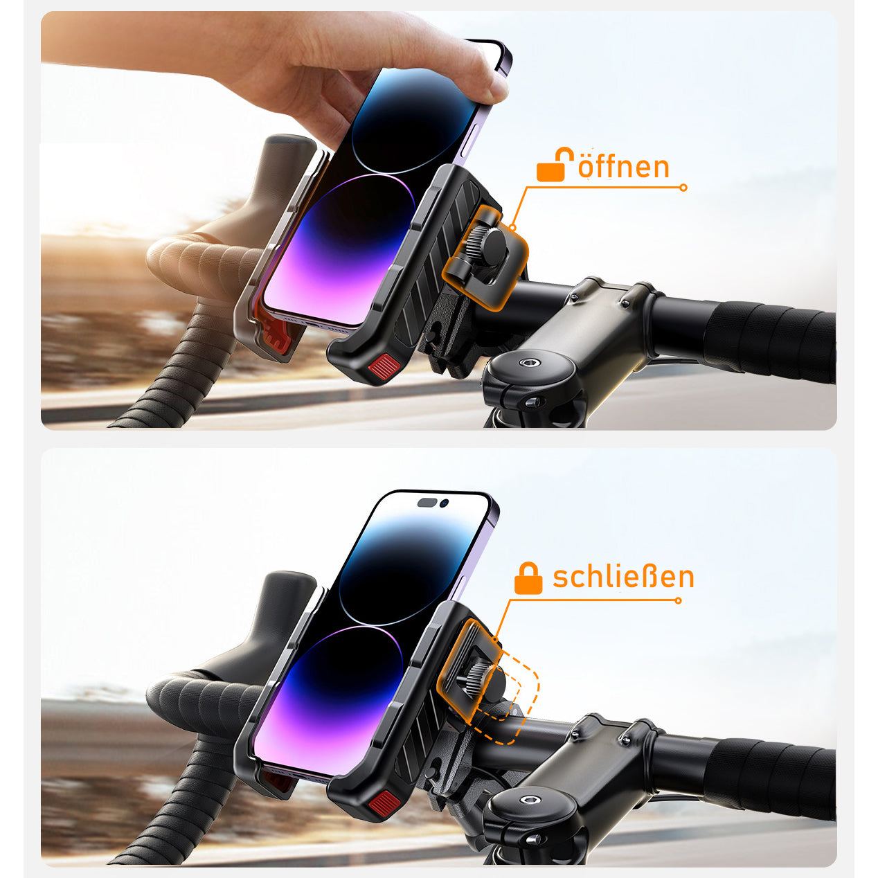 Handyhalterung Fahrrad Anti-Shake Stoßdämpfend