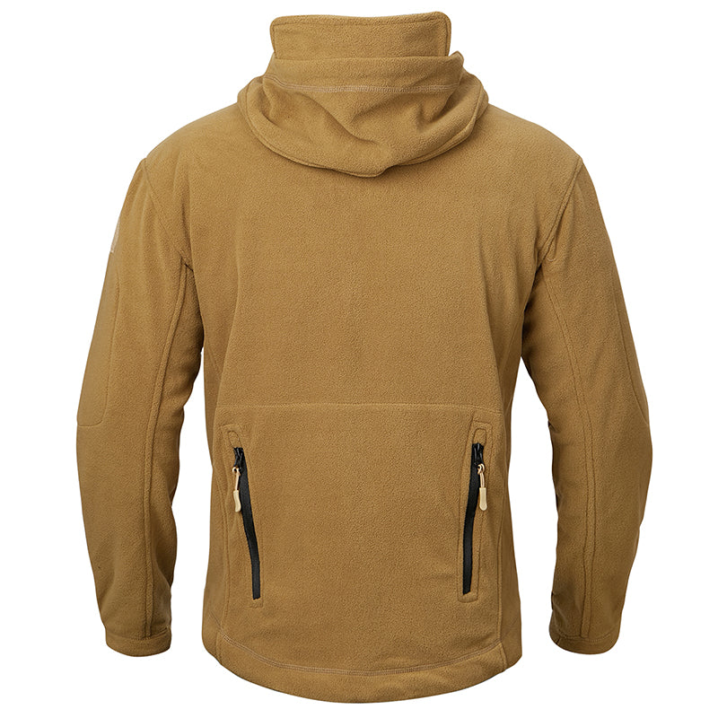 Herren Taktische Fleece Kapuzenjacke Winter Warm Mit Voller Reißverschluss Outdoor Wandern Jacke