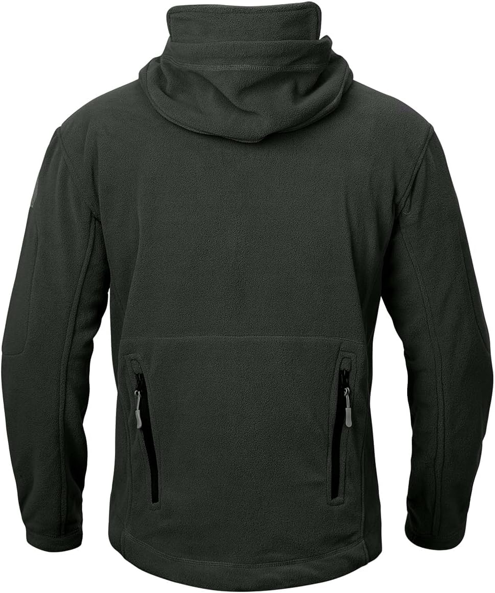 Herren Taktische Fleece Kapuzenjacke Winter Warm Mit Voller Reißverschluss Outdoor Wandern Jacke
