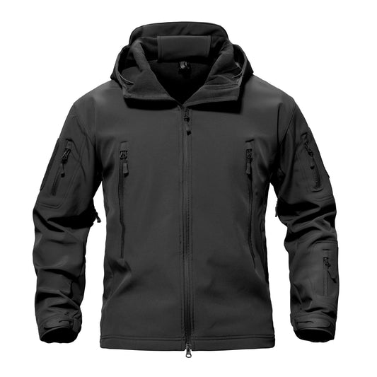 Herren Wasserdichte Taktische Jacke Winter Outdoor Wandern Softshell mit Fleece Futter