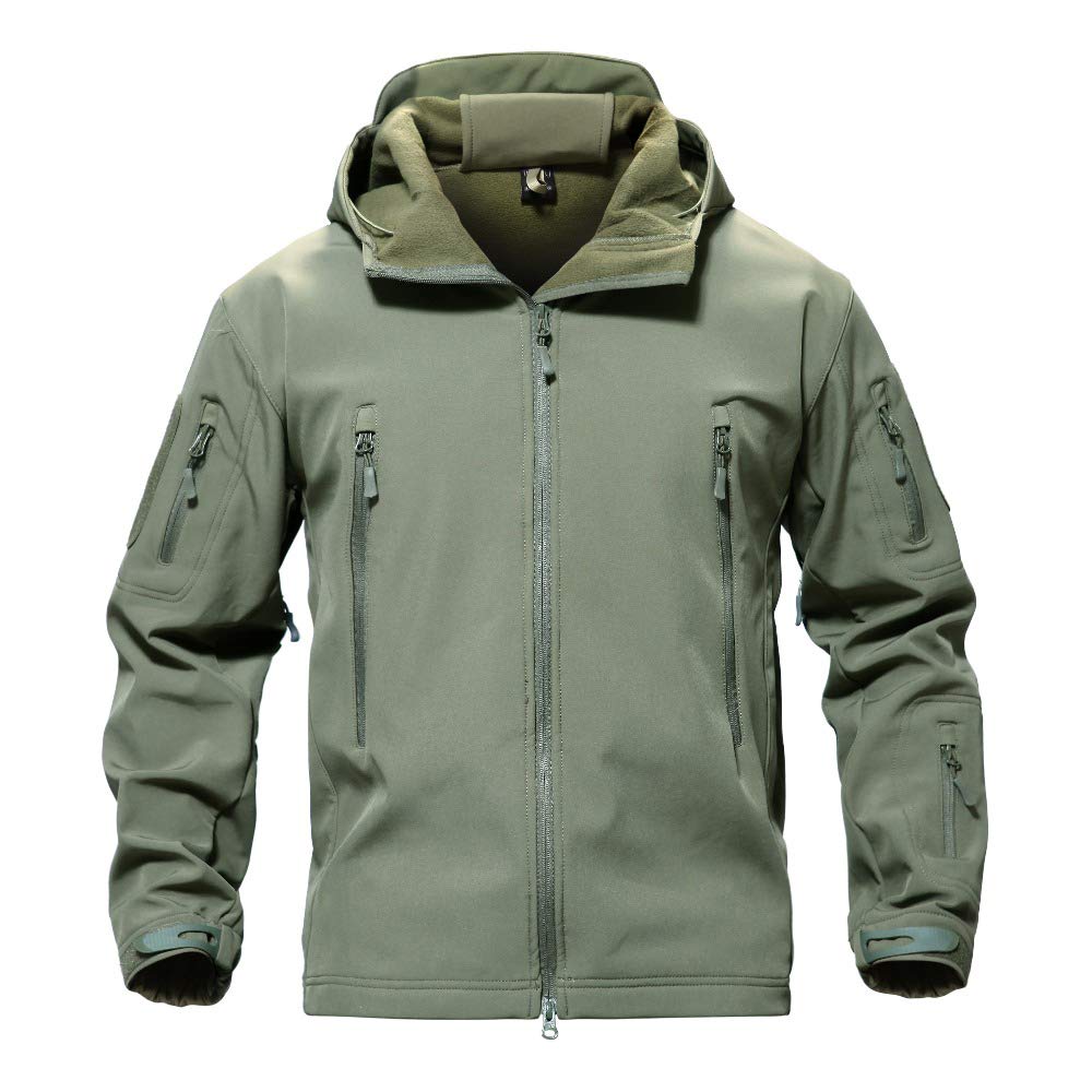 Herren Wasserdichte Taktische Jacke Winter Outdoor Wandern Softshell mit Fleece Futter