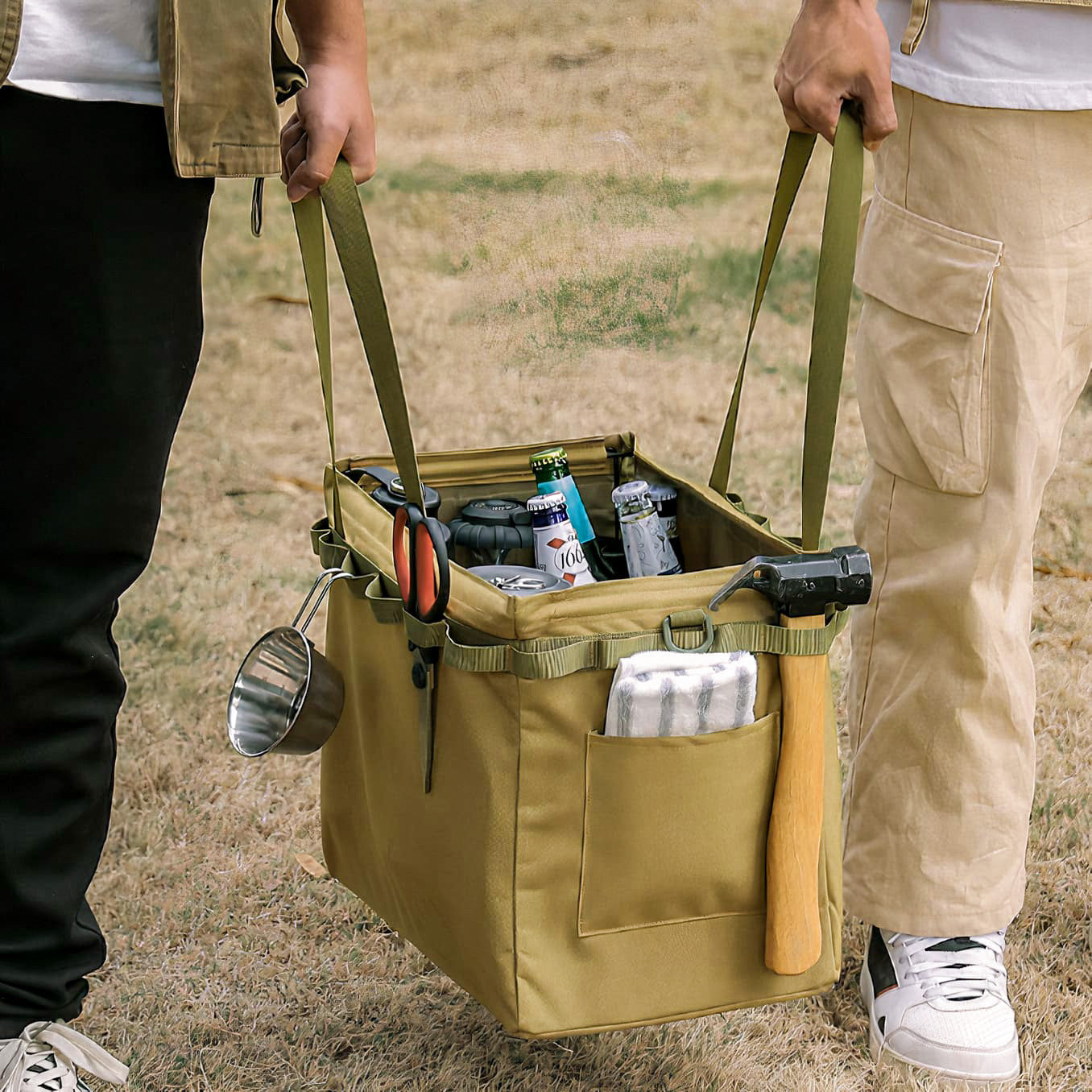 Klappbare Camping Aufbewahrung mit Metallrahmen