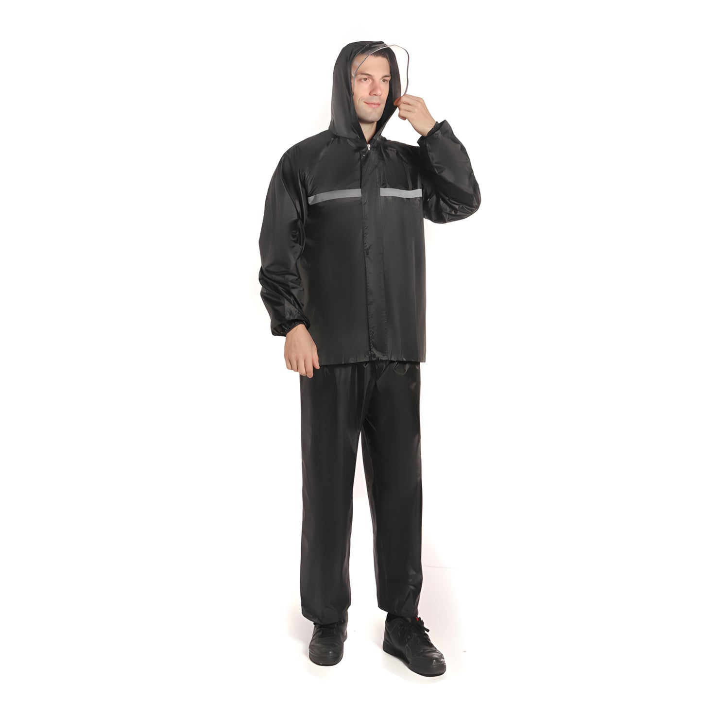 Leichte Outdoor Regenjacke Wasserdichter Anzug mit Kapuze