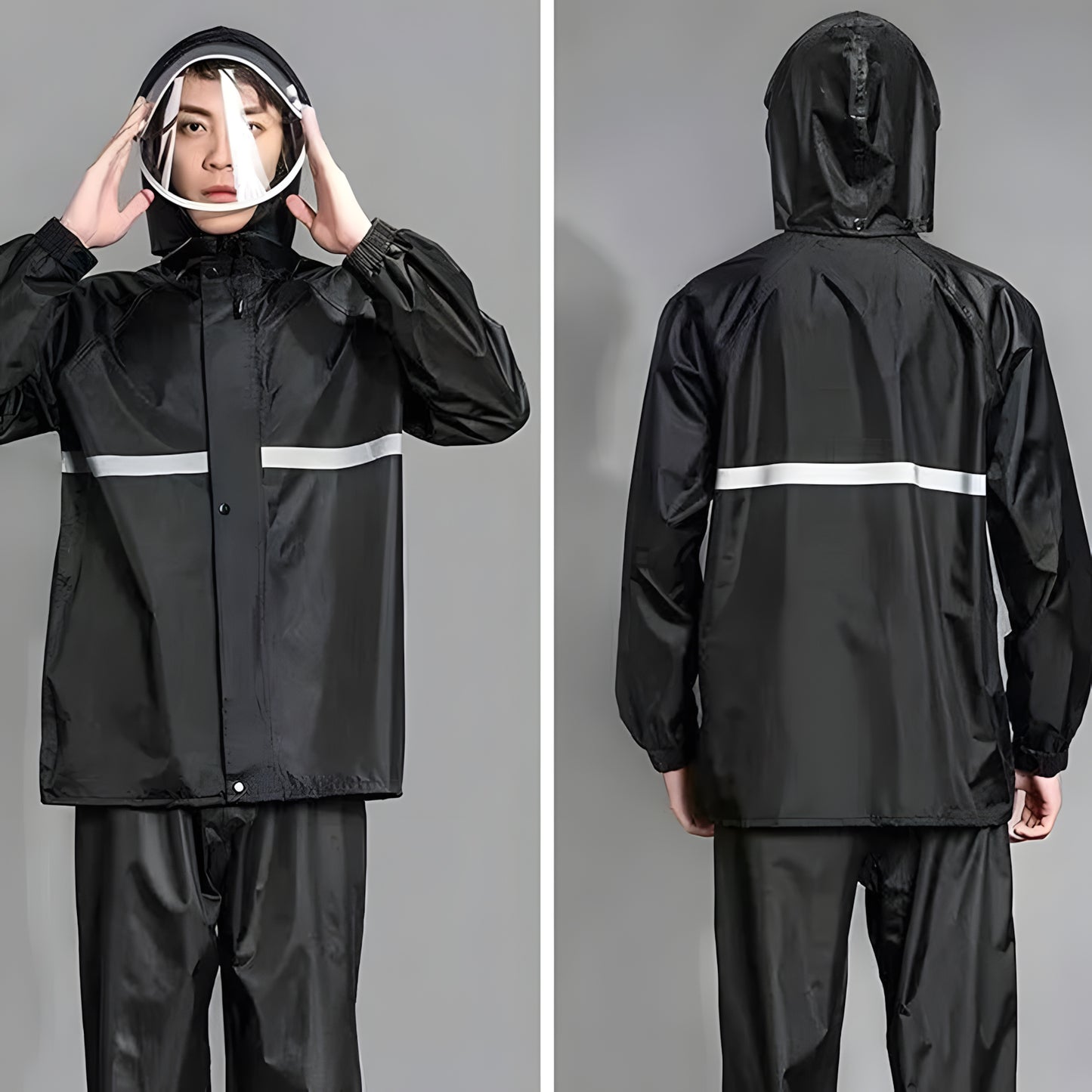 Leichte Outdoor Regenjacke Wasserdichter Anzug mit Kapuze