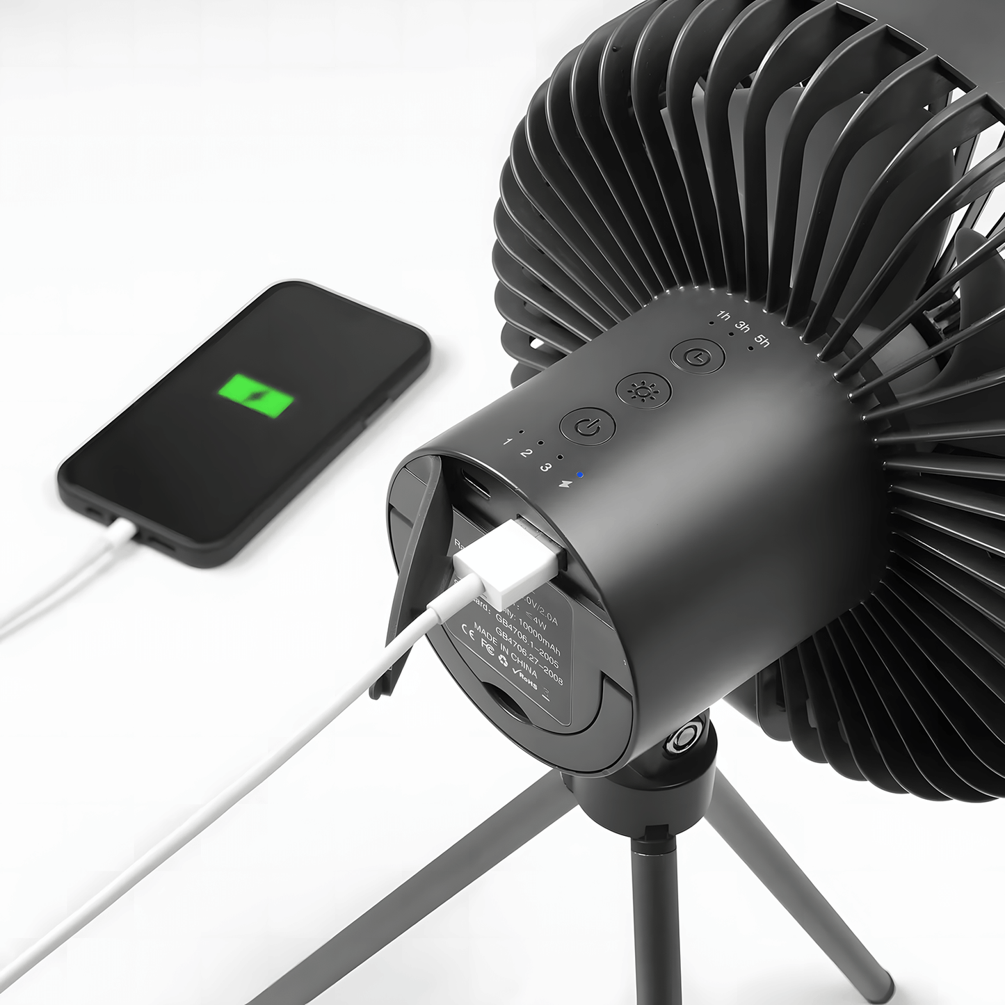 Multifunktionaler Camping Ventilator mit LED Licht