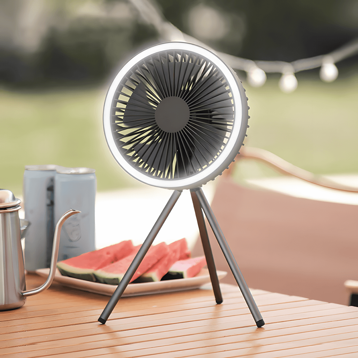 Multifunktionaler Camping Ventilator mit LED Licht
