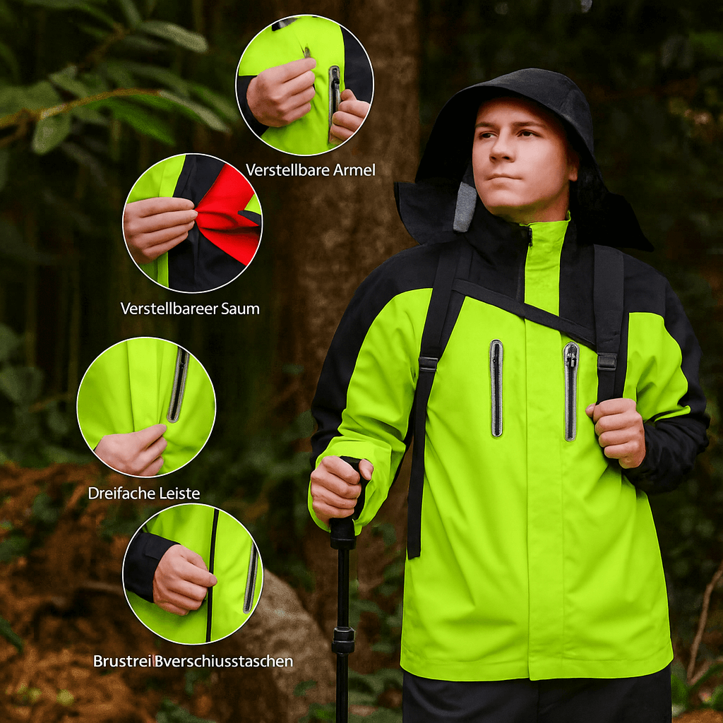 Outdoor Regenjacke Wasserdicht Winddicht mit Kapuze