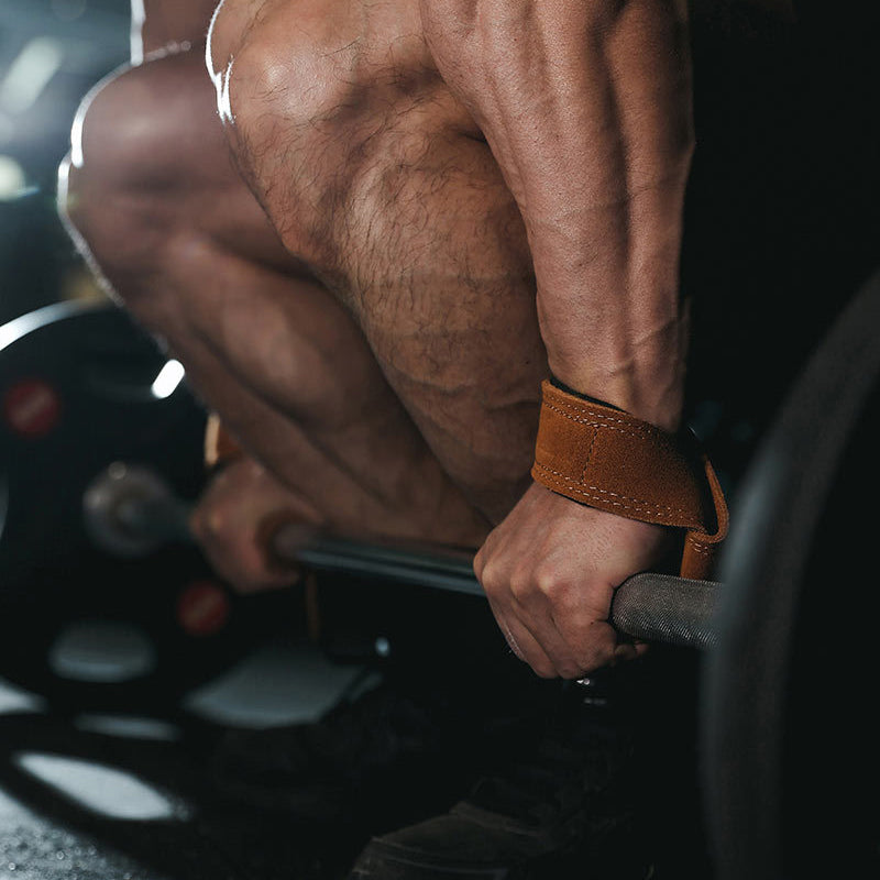 Rindsleder Gewichtheben Zughilfe für Fitness Unisex