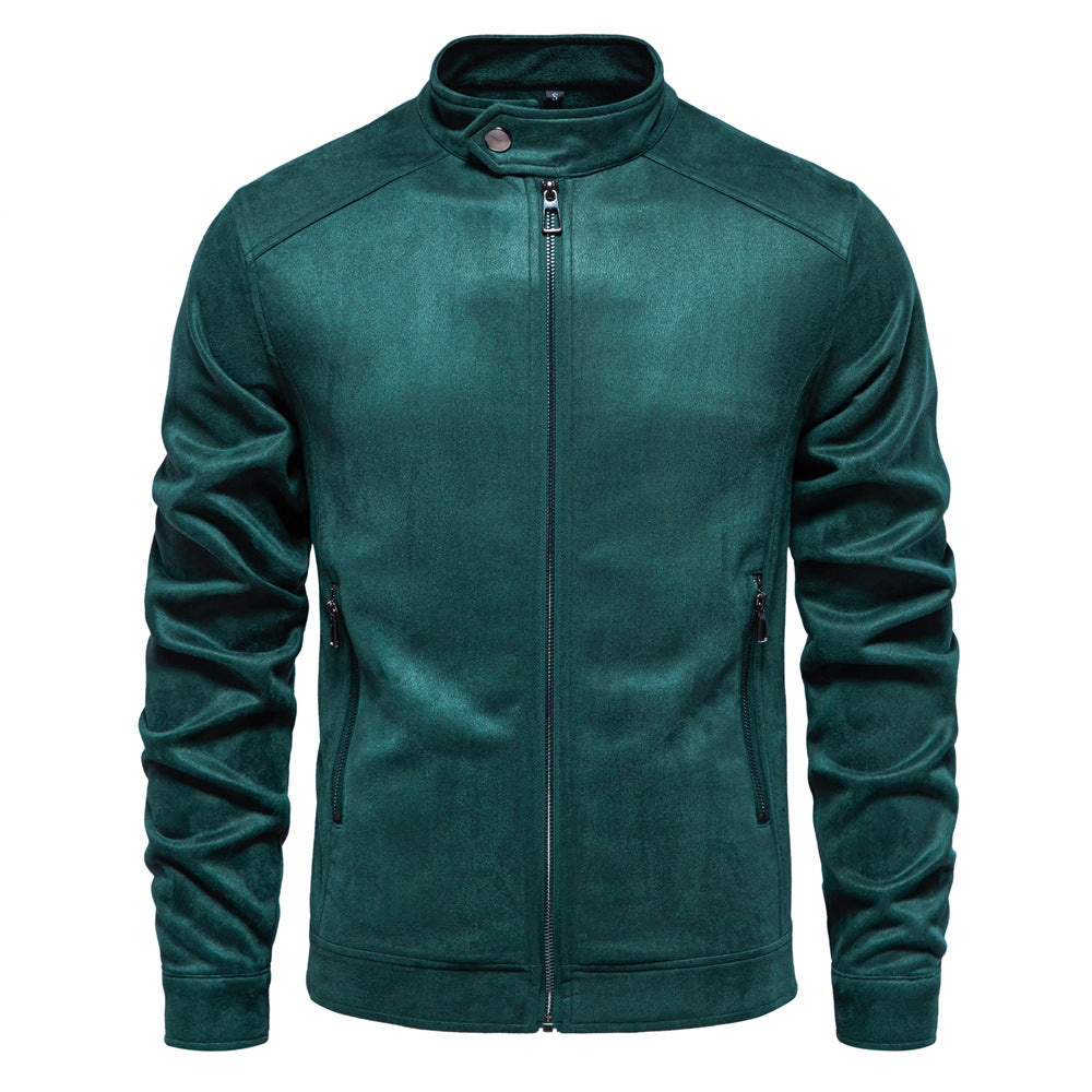 Stehkragen Wildleder Truckerjacke für Herren