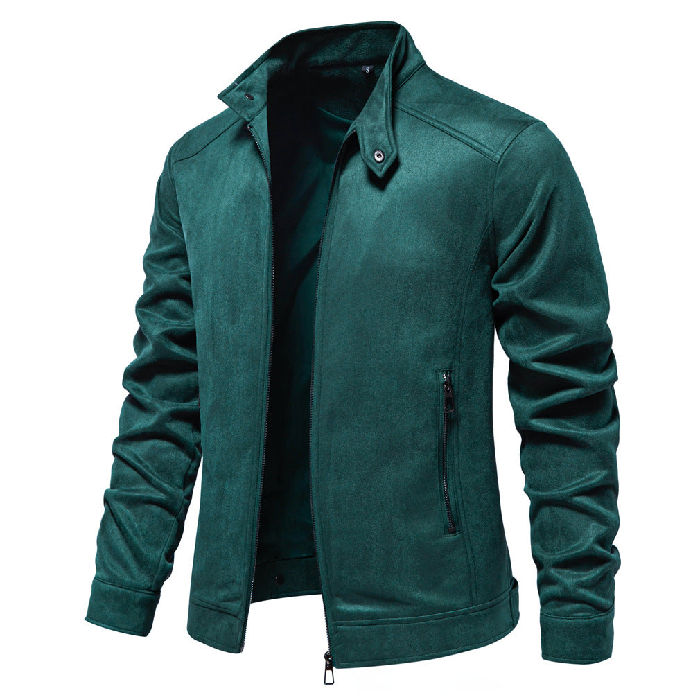 Stehkragen Wildleder Truckerjacke für Herren
