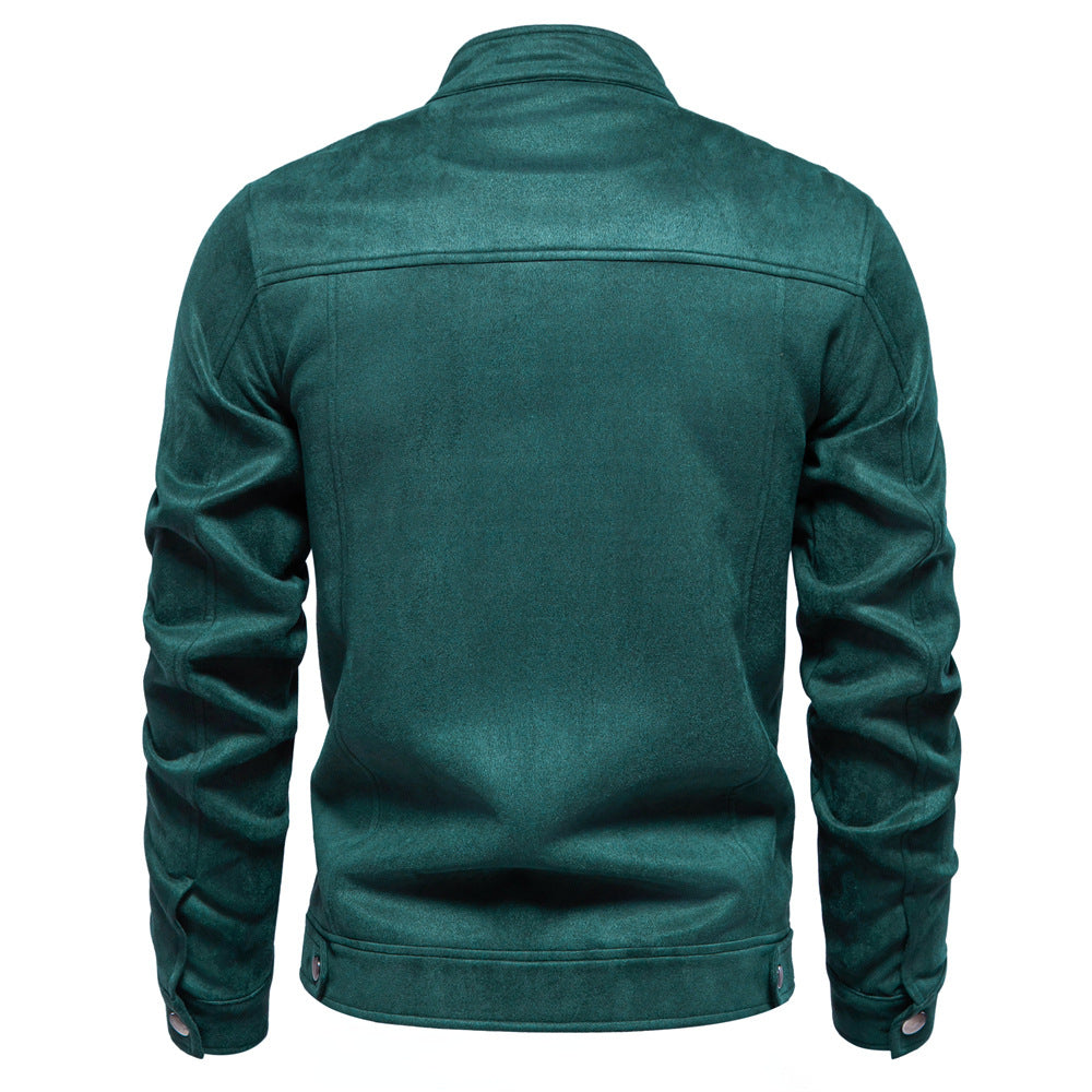 Stehkragen Wildleder Truckerjacke für Herren