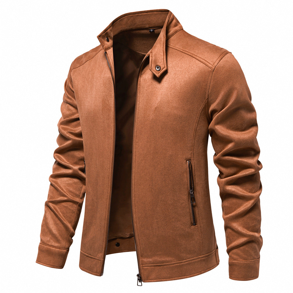 Stehkragen Wildleder Truckerjacke für Herren