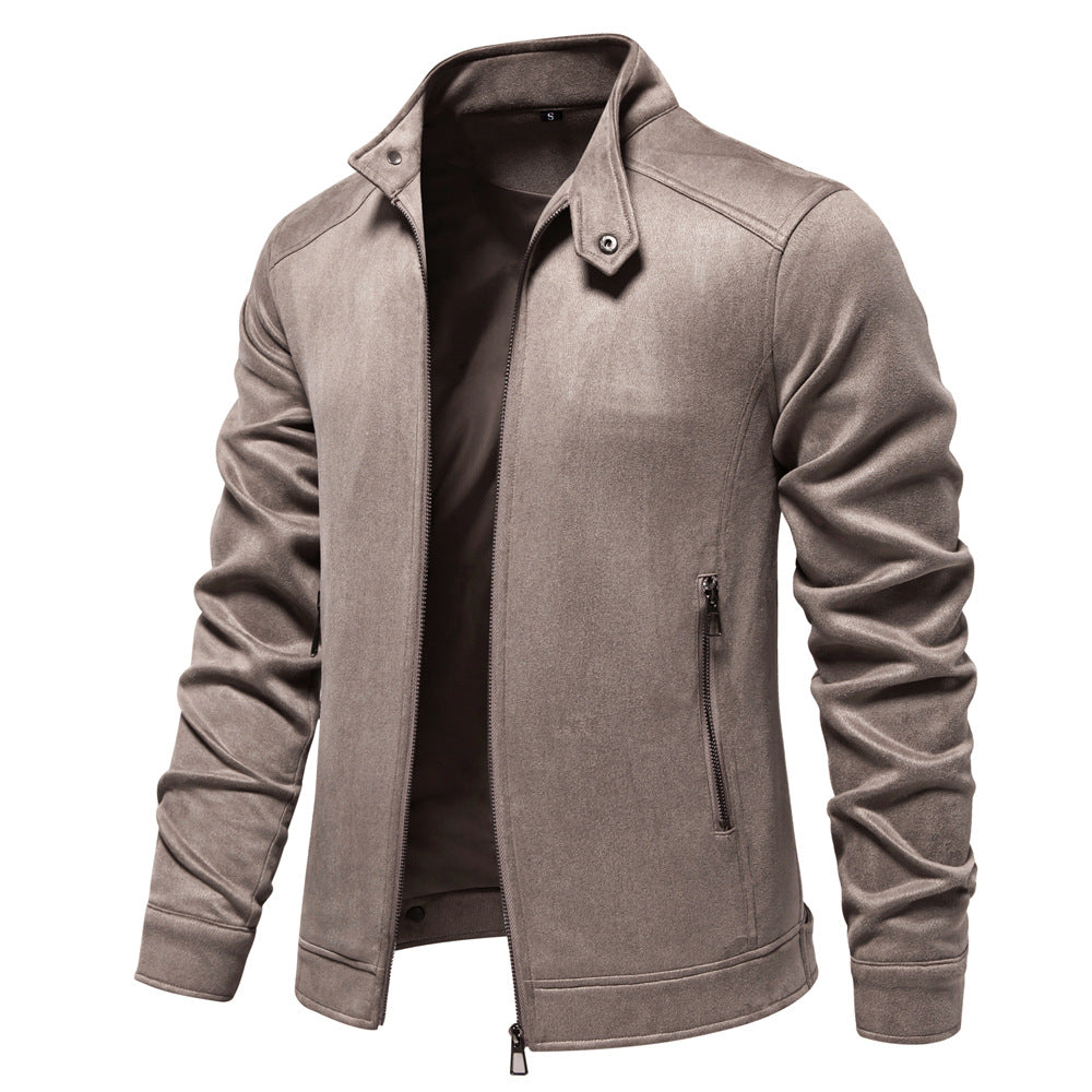 Stehkragen Wildleder Truckerjacke für Herren