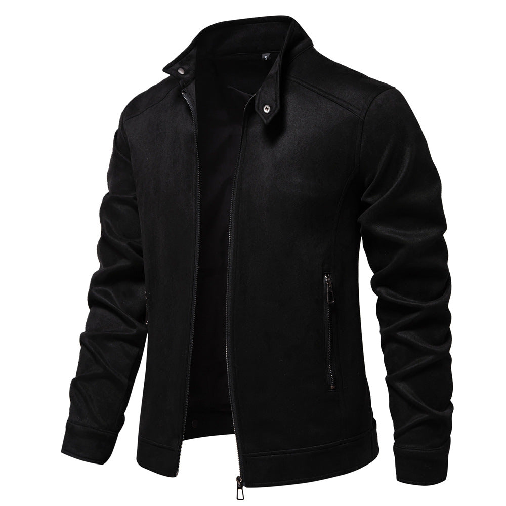 Stehkragen Wildleder Truckerjacke für Herren