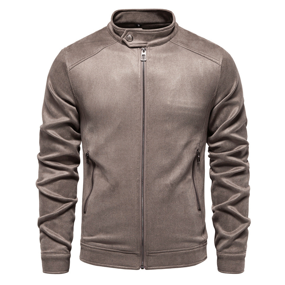 Stehkragen Wildleder Truckerjacke für Herren