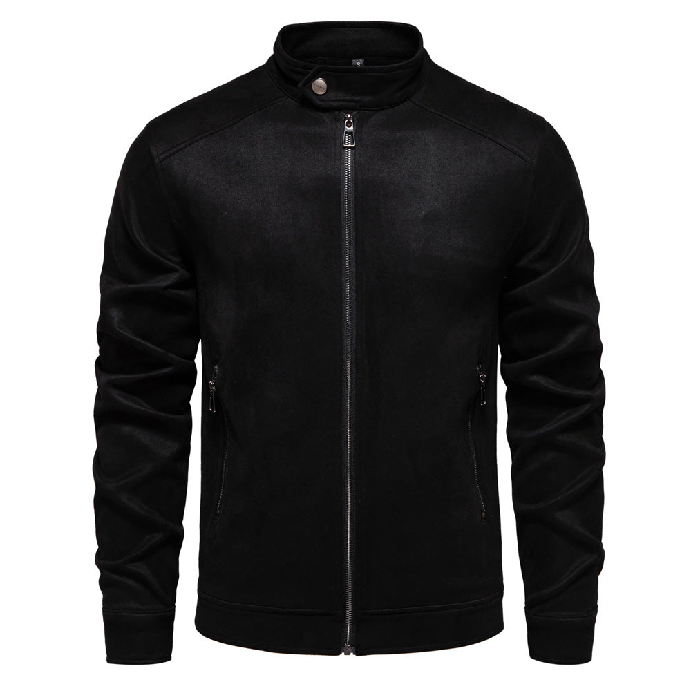 Stehkragen Wildleder Truckerjacke für Herren