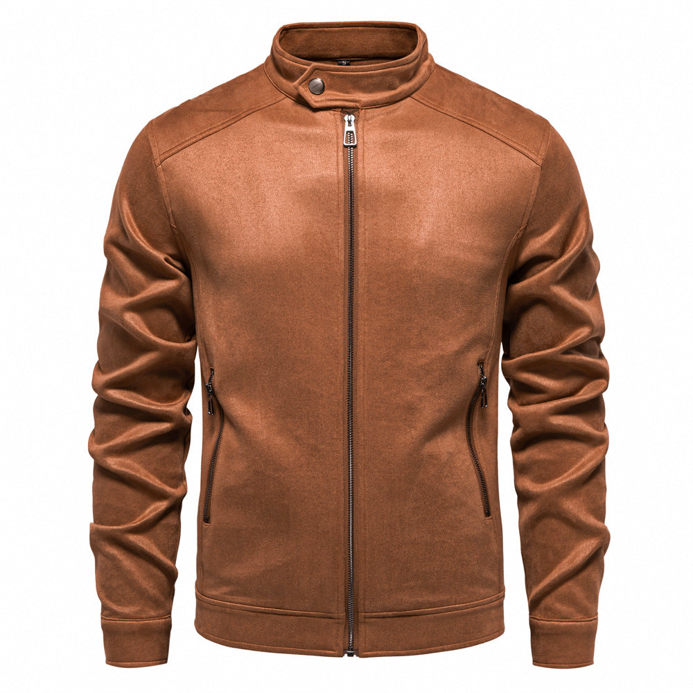 Stehkragen Wildleder Truckerjacke für Herren