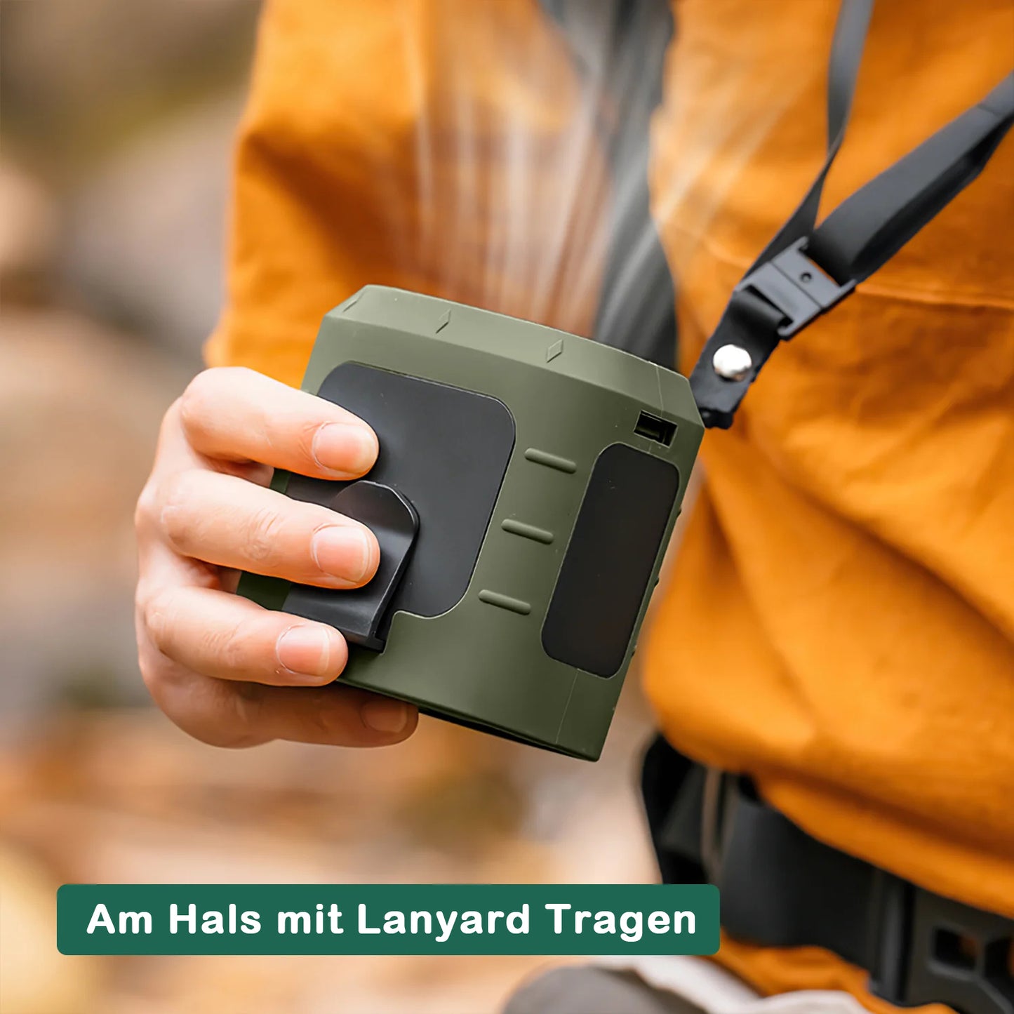 Tragbarer Taillen Ventilator mit LED Licht wiederaufladbar 8000 mAh für Outdoor