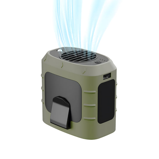 Tragbarer Taillen Ventilator mit LED Licht wiederaufladbar 8000 mAh für Outdoor