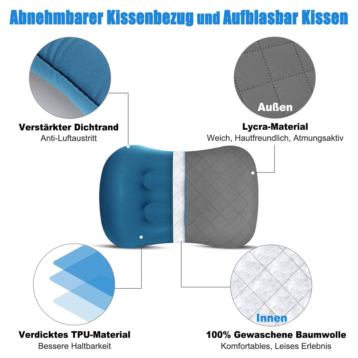 Ultralight Outdoor Aufblasbars Camping Kissen