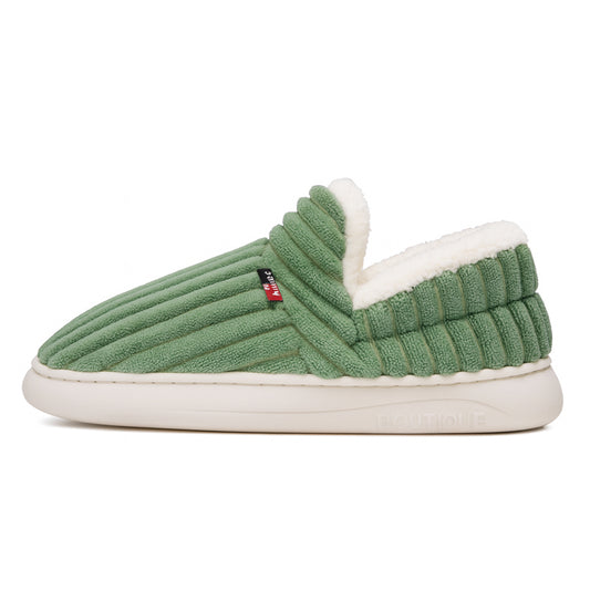 Warme Samt Winterhausschuhe mit Dicker Sohle für Damen und Herren