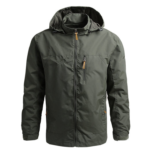 Herren Outdoor Jacke mit Kapuze Winddichte und Wasserdichte