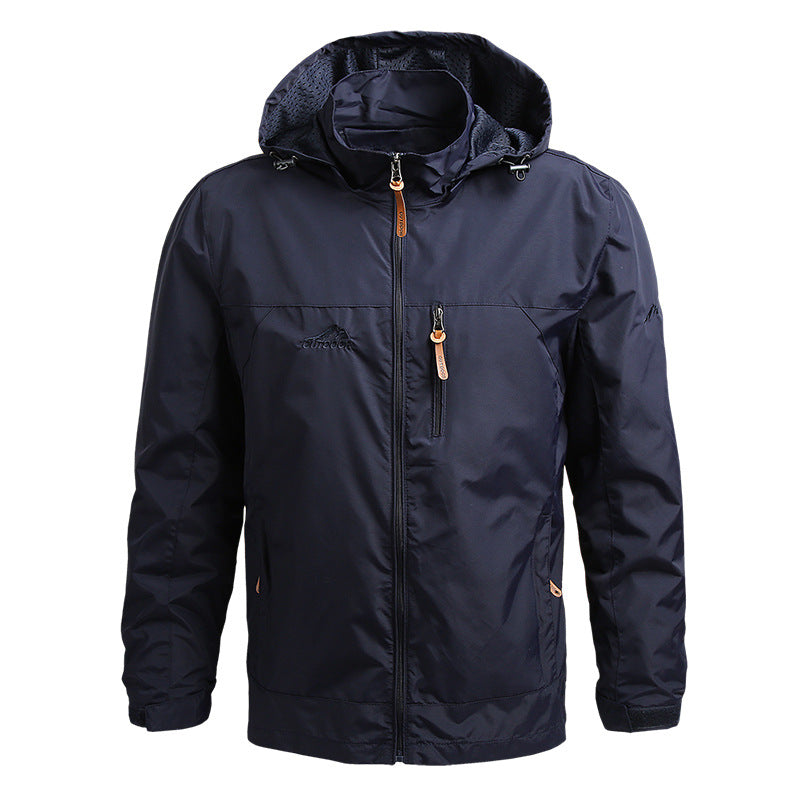 Herren Outdoor Jacke mit Kapuze Winddichte und Wasserdichte
