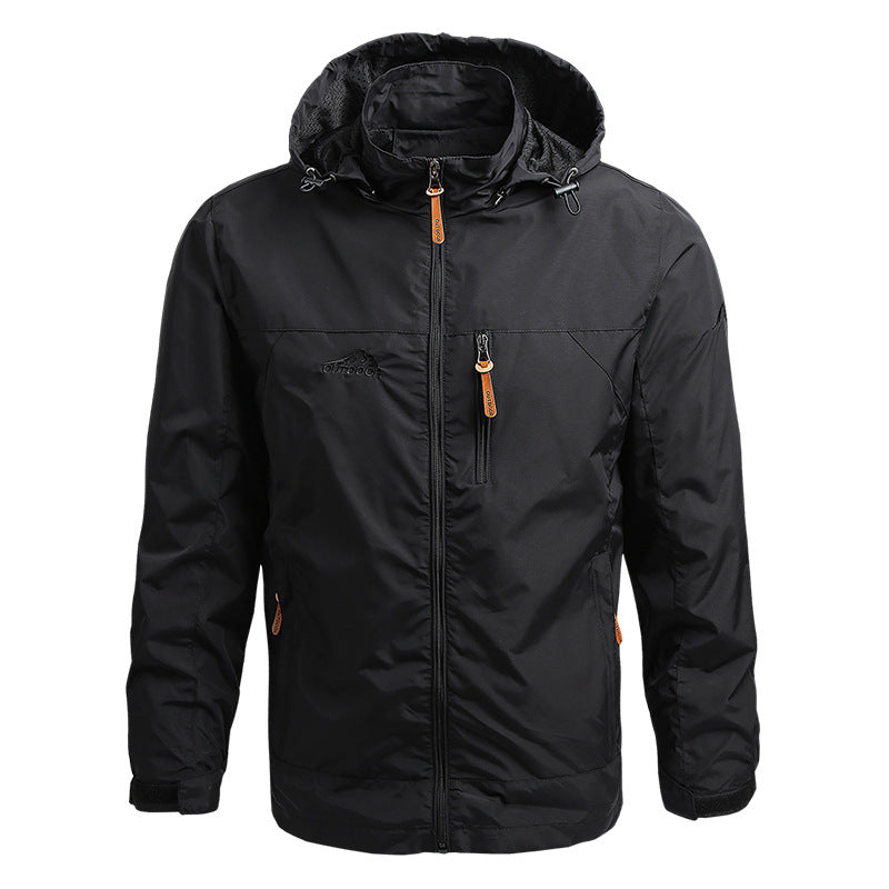 Herren Outdoor Jacke mit Kapuze Winddichte und Wasserdichte