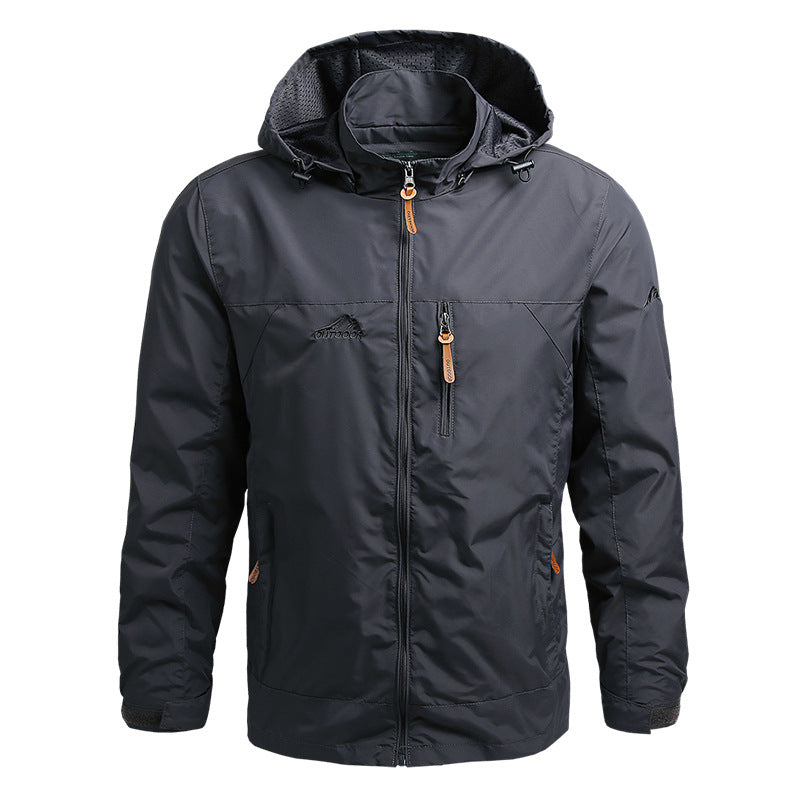 Herren Outdoor Jacke mit Kapuze Winddichte und Wasserdichte