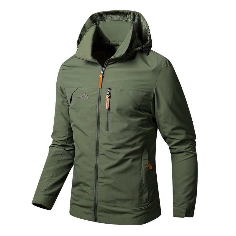 Herren Outdoor Jacke mit Kapuze Winddichte und Wasserdichte