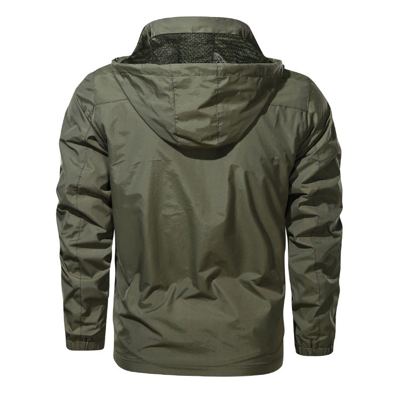 Herren Outdoor Jacke mit Kapuze Winddichte und Wasserdichte