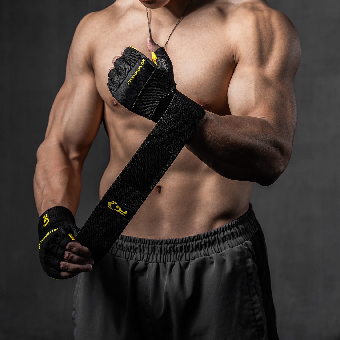 Fitness Handschuhe mit Handgelenkband Unterstützung Trainingshandschuhe