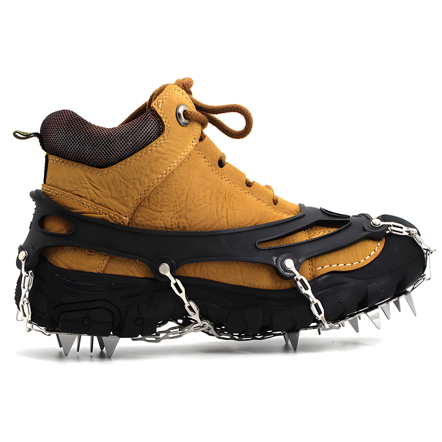 18-Zahn Steigeisen für Bergschuhe, Edelstahl Anti-Rutsch Schuhspikes für Trekking