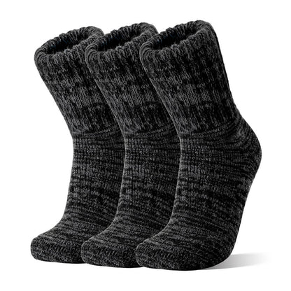 3 Paar Damen Merino Stricksocken – Warme Wollsocken für Winter