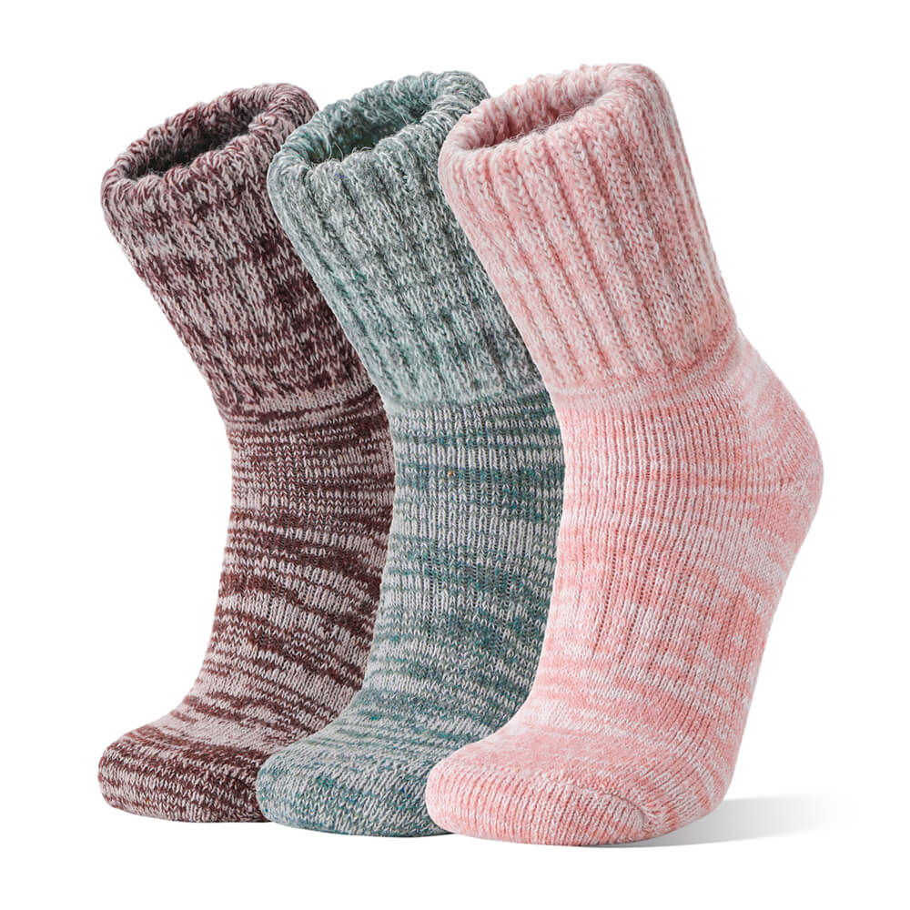 3 Paar Damen Merino Stricksocken – Warme Wollsocken für Winter