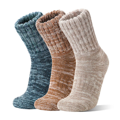 3 Paar Damen Merino Stricksocken – Warme Wollsocken für Winter