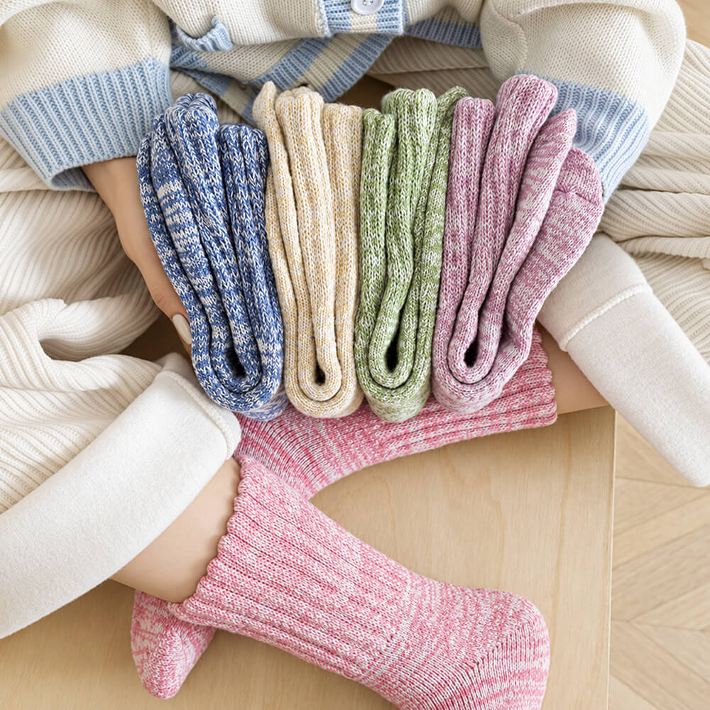 3 Paar Damen Merino Stricksocken – Warme Wollsocken für Winter