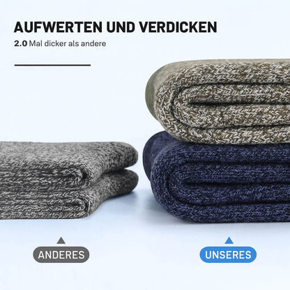 5 Paar Merino Wollsocken Herren – Extra Dicke Thermo Wander- & Wintersocken für Kaltes Wetter