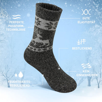 5 Paar Merino Wollsocken Herren – Extra Dicke Thermo Wander- & Wintersocken für Kaltes Wetter