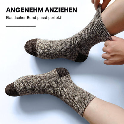 5 Paar Merino Wollsocken Herren – Extra Dicke Thermo Wander- & Wintersocken für Kaltes Wetter