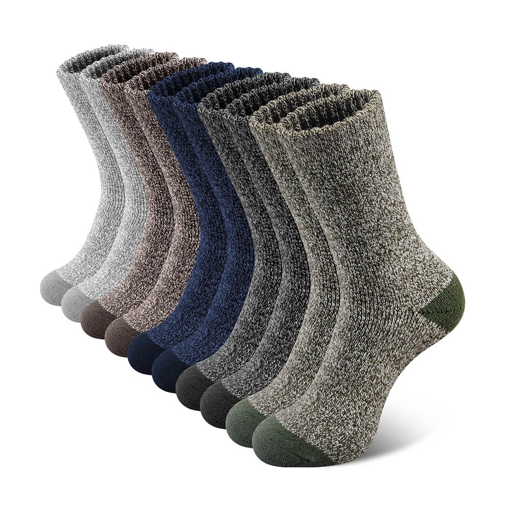 5 Paar Merino Wollsocken Herren – Extra Dicke Thermo Wander- & Wintersocken für Kaltes Wetter