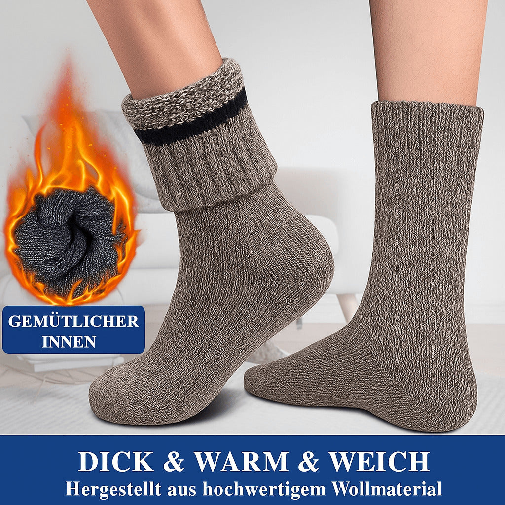 5 Paar Herren Merino Thermosocken – Warme Wollsocken für Winter & Outdoor