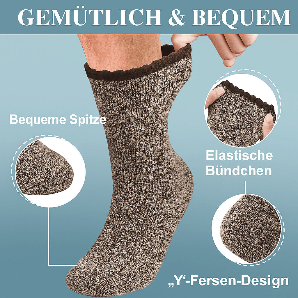 5 Paar Herren Merino Thermosocken – Warme Wollsocken für Winter & Outdoor