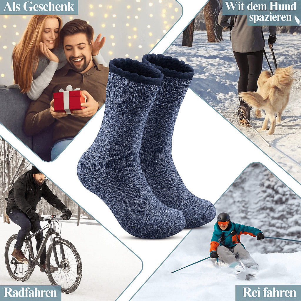 5 Paar Herren Merino Thermosocken – Warme Wollsocken für Winter & Outdoor